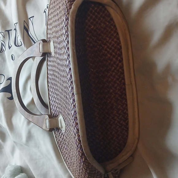 1970s Vintage Elegant Purple Woven Satchel Handbag - Picture 2 of 3